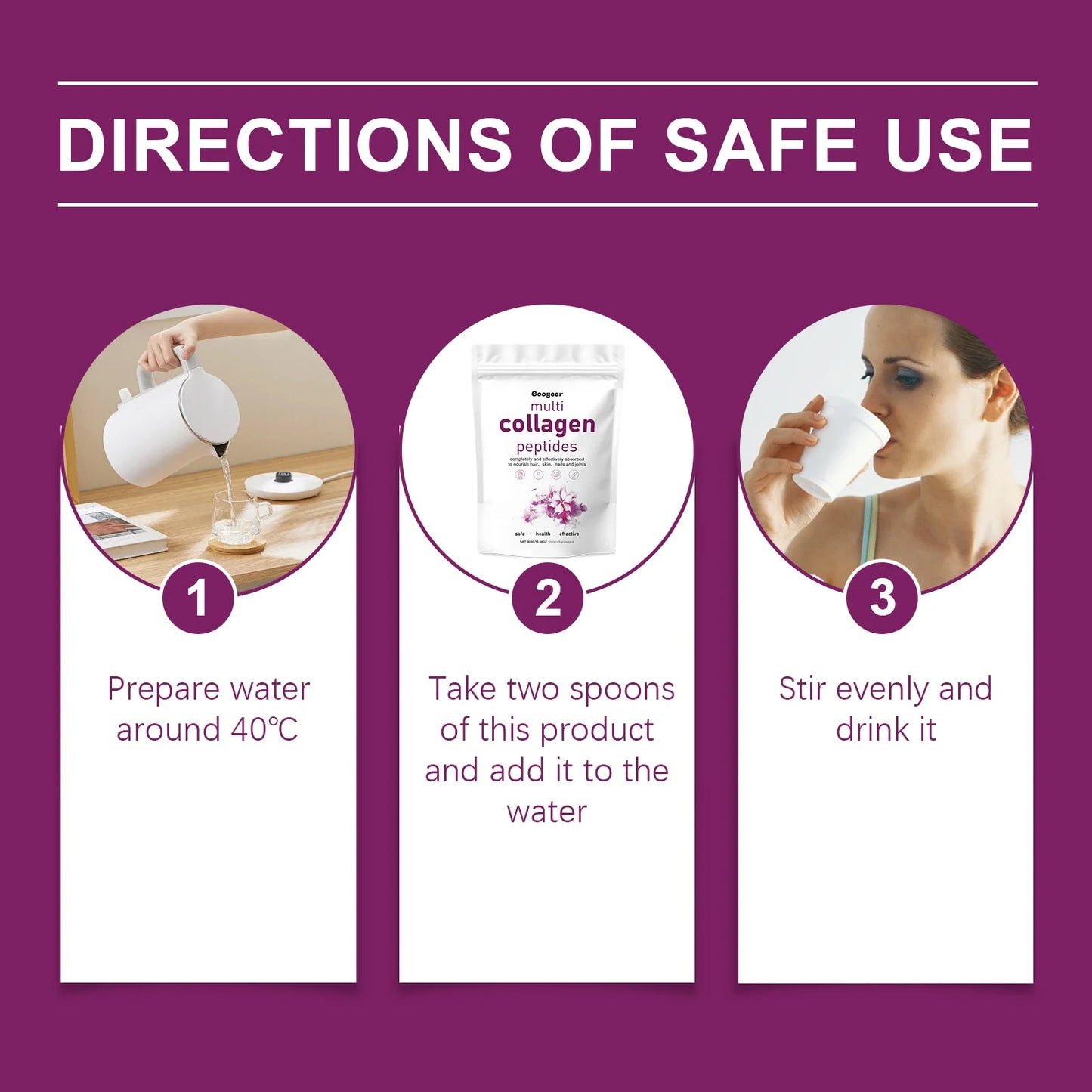 300g Googeer Multi Collagen Powder Anti-Wrinkle Elastic Improve Joint Repair Body Care Moisturize Beauty Care Skincare Powder